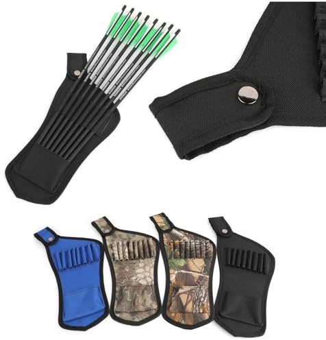 Archery Crossbow Arrow Quiver Waist Carrying Case for 8 Arrows Storage Hunting crossbow bolts Quiver Camouflage Quiver (Black)