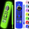OneBom (2pcs) Silicone Remote Cover for Firetv 4K Max (2nd)/ Insignia/Pioneer/Omni (QLED) Series Alexa Voice Remote Enhanced w, Anti-Slip Protective Case with Same Color Lanyard (Glow Green&Blue)