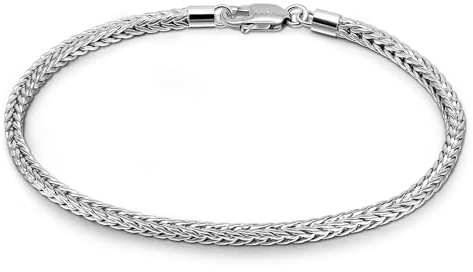 Dankadi Chopin armband tunn bredd 2 mm i 925 silver, finstickad kedja med draklås punk stil, hiphop, orm, guld, present, smycken, fest, födelsedag, för män, kvinnor
