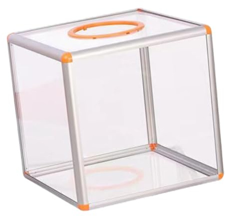 predolo Boîte de tirage au sort transparente, boîte de loterie, boîte de multifonction résistante à la rouille, tirelire transparente pour Bar, école, Grand