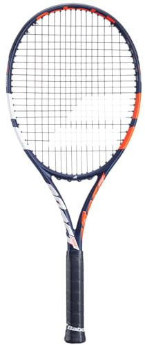 Babolat, Raqueta de Tenis Modelo Boost Drive, Grip 3, Azul Naranja Blanco, Marco Ligero de Grafito, Gran Tamis, Plan de Cuerda 16x19, para Jugadores Casuales Que Desean progresar Fácilmente