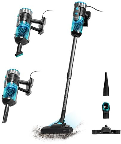 Cecotec Aspiradora Escoba con Cable Conga Popstar 600 Vital. 600W, Tecnología Ciclónica Sin Bolsa, Poder Succión 18kPa, Depósito 500ml Fácil de Extraer, Cabezal 360º, Radio de Acción 6m, 2 Accesorios