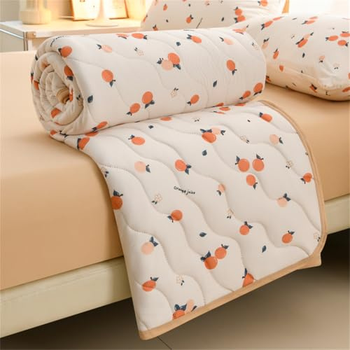 Odot Edredon Lavable Sin Funda 4,5 TOG, Reversible Edredón Verano Cama - Ligera Respirable Suave Acolchado de Manta para Días Calurosos (Cítrico Naranja,150 * 200cm)