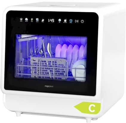 magicplux Lavastoviglie Portatile Senza Installazione, con Serbatoio Integrato 5L, Schermo a Colori, 5+3 Programmi e 3 Bracci di Lavaggio, 5 Coperti, per Appartamenti e Camper