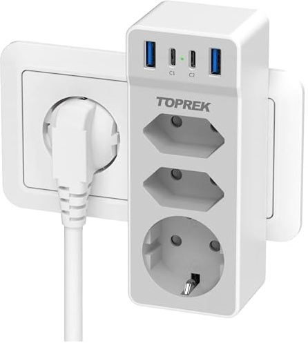 Dubbelkontakt till uttag, flera kontakter med USB, 7-i-1 dubbeluttag uttag med USB-uttag, 3-i-1 uttagsadapter, 4 000 W 16 A multiplugg utan kabel