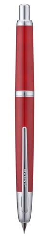 Jinhao 20 Press Retractable Fountain Pen Fine Nib with Converter Resin Writing Gift Pen, Wine Red