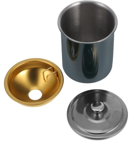IMIKEYA Cenicero de Acero Inoxidable con Tapa Antiolor y Protección contra Viento para Patio y Escritorio para Hogar Oficina y Hotel Diseño Decorativo y Fácil Limpieza