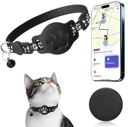 HOVKRE Collar Gps Para Perros Y Gatos, LocalizacióN En Tiempo Real, Impermeable Y Resistente, Solo Para Ios (Negro)