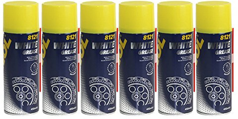 6 x 450ml Mannol 8121 White Grease Lithium White Grease Spray