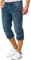 Indicode Herren Fortune 3/4 Jeans Shorts aus 98% Baumwolle| Bermuda Denim Freizeithose für Männer Medium Indigo, S