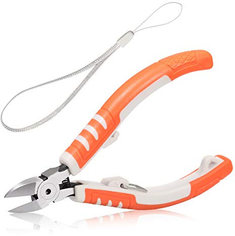 SPEEDWOX Precision Diagonal Cutting Pliers 5 Inches Wire Flush Cutters Ultra Sharp Electronics Pliers Model Sprue Wire Clippers Side Cutting Nippers with Safety Lock and Protective Holster CR-V Steel