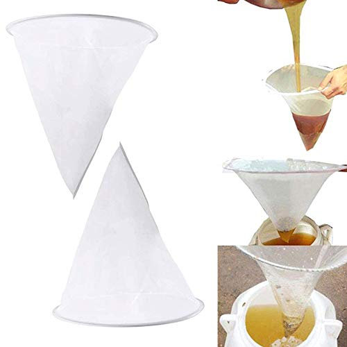 Xrten 2 Stücke Honig Filter, Honigfilter Werkzeug aus Nylon, Lebensmittel Sieb Filter für Honigverarbeitung/Extraktion und Filter für Filterung von Saft Kaffee Wein Milch
