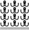 12 Pièces Patère Patere Porte Manteau Mural, Rétro Patère, Crochets Doubles Porte Manteau Mural Rétro en Métal avec 24 Vis pour Porte-Manteau Salle de Bain Cuisine (Noir)