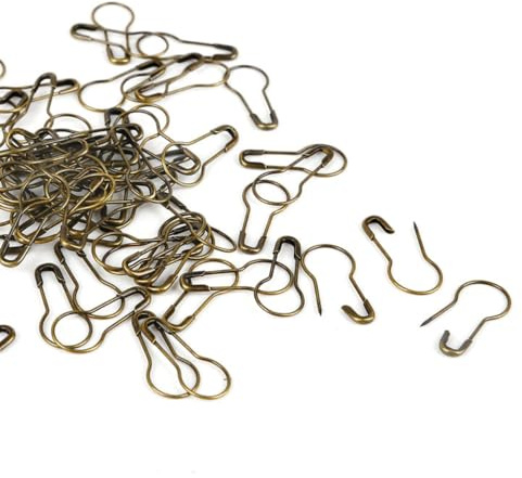 Wambere 100 spille da balia, piccoli spilli per calabash, spille colorate di sicurezza, accessori da cucito, zucca, pera, per artigianato, cucito, vestiti, arte, bronzo