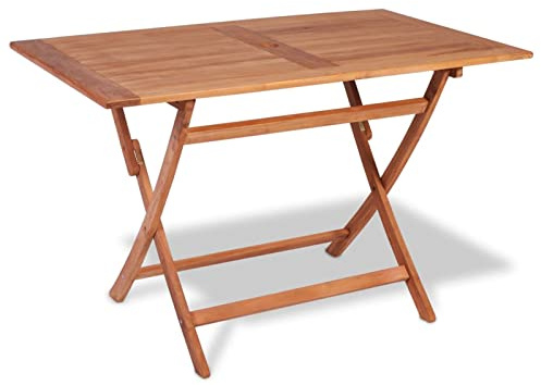 Faroom Mesa de jardín Madera Maciza Teca 120x70x75 cm, Mesa Jardin Exterior, Mesa Terraza, Mesa de Comedor Jardín, Mesa Balcon, Mesas Terraza Y Jardín, Mesa Auxiliar Jardin 3671ES