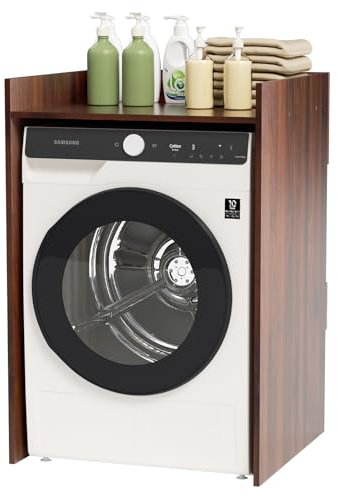 Eulenke Waschmaschinenschrank für Waschmaschine Wäschetrockner, Waschmaschine Trockner Schrank, Waschmaschinenschrank Überbauschrank, Waschmaschinenregal, Badezimmermöbel 66x97x62cm (Retro Eiche)