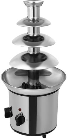 Fuente eléctrica de chocolate de 4 pisos, de acero inoxidable, con función de fusión, cascada lisa, fácil de limpiar, 170 W 220 V, para brunch, fiestas, Navidad, Año Nuevo