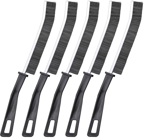 GeeRic 5 Piezas Cepillo Limpieza Grietas Crevice Gap, Cepillo para Lavar Baño Cepillo Fino para Limpiar Juntas Multifunción Cepillo se Limpieza para Baño Cocina (Negro)