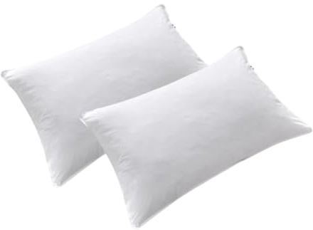 INSAFIANS Hotel Quality Duck Feather & Down Pillow – Soft Microfibre Cover Hypoallergenic Double Stitched Pack of 1,2 (Pk 2)