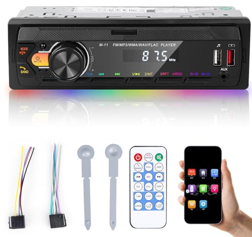 Autoradio Bluetooth, Auto Radio Bluetooth mit Blue Tooth Freisprecheinrichtung 1Din Autoradio mit 2USB/AUX/SD/MP3 Player Fernbedienung, Unterstützung für iOS/Android