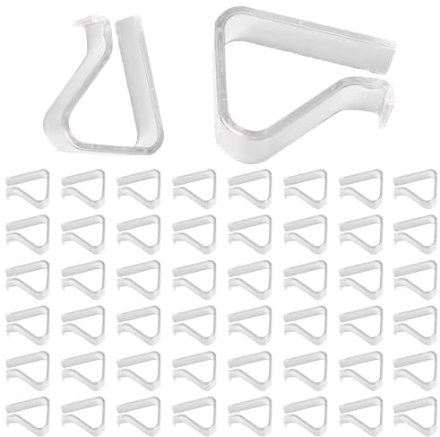 48 Pieces Transparent Clear Tablecloth Clips, Plastic Table Cloth Clips，Windproof Table Cover Holder Clamps，Table Cloth Holder for Christmas Home Wedding Party Indoor Outdoor Camping Picnic (M-48)