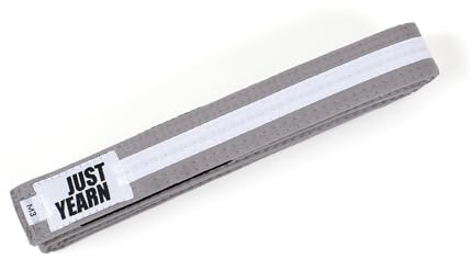 JUST YEARN Kids BJJ Belt, 100% (grayish-white, M2)