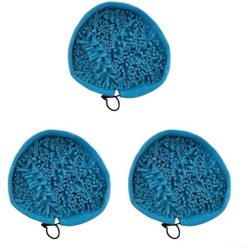 Dolvitrny Triangular para mopa de vapor, paño de limpieza de microfibra lavable coral con cordón, paquete de 3 unidades de repuesto para limpiadores de vapor en suelos duros