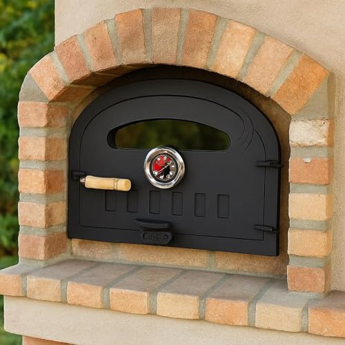 Puerta de horno de leña (mediana), negra, chapa de acero - Sor pampa grill cod 23- (mediano)