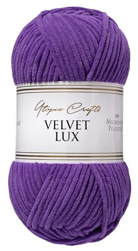 Utopia Crafts Velvet Lux Chenille Yarn 100g (Royal Purple)