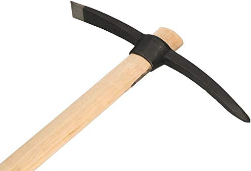 KOTARBAU® Keilhaue 2,5 kg 525 mm mit Holzstiel Spitzhacke Pickel Hacke Pionierhacke Flachhacke zum Auflockern von harten Böden