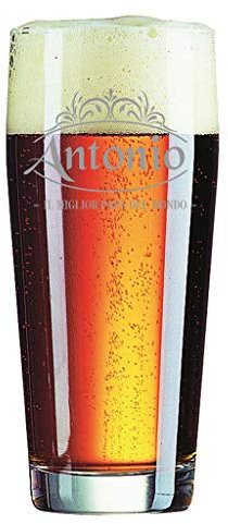 Colorfamily Bicchiere da birra con incisione Festa del Papà PERSONALIZZABILE CON NOME - il miglior papà del mondo - Regalo Papà - bicchiere in vetro 40 cl