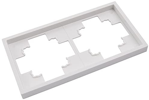 McPower 2-fach Rahmen | Shallow | Weiß Matt, Abdeckrahmen für Steckdosen und Schalter, modernes Design, einfache Montage