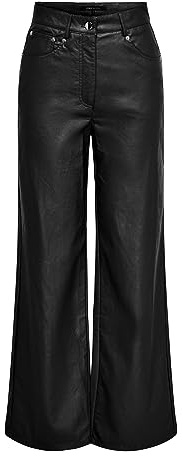 A/S ONLHOPE-Mady HW Faux Leather CC PNT RP Pantalons, Black, S/32 Femme
