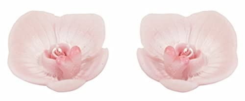 HOBI Lot 2 Bougies FLOTTANTES 7,2cm Forme Fleur d'orchidée, Rose