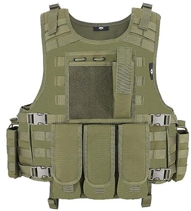 ACEXIER Gilet Airsoft Molle Gilet Tactique Porte Plaque Swat Gilet de Pêche Chasse Paintball Gilet Militaire Armée Armure Police