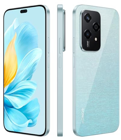 HONOR 200 Lite 5G Smartphone Triple Cámara 108 Mpx,Memoria ROM 256GO,RAM 8GO, Pantalla 6.67'', Batería mAh 4500,8-Core MediaTek Dimensity 6080(6nm),Dual SIM, NFC,MagicOS 8.0/Android U,Azul