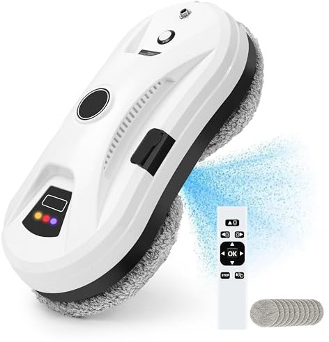 NamYoprce Robot de limpieza de ventanas, robótico inteligente de limpieza de vidrio con succión fuerte de 5600 Pa, sistema de seguridad múltiple, detección de bordes, para ventanas de techo alto,