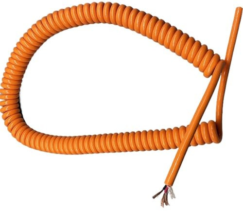 Bobina retrattile a filo elastico multicore, Cavo di alimentazione a molla a 3 conduttori 17AWG, cavo telescopico(Stretch 18 Meters)