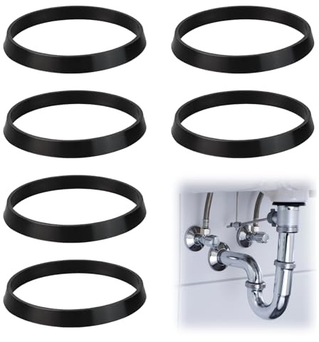 6 PCS Rubber Washers, 40mm Waste Pipe O Ring Seal, Kitchen Cone Rubber Washer fittings Sealing Gasket for 1 1/2 Inch Sink Drain Pipe Odour Trap Siphon Sink Kitchen Home Garden