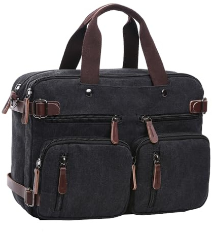 FDOIUTU Crossbody-väska i canvas i modern stil, flera fack, dragkedja, unisex tygväska, lämplig för dagligt bruk och kontorsarbete