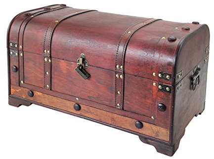 HMF 6402-154 Vintage Holztruhe mit Schloss | 54 x 28 x 30 cm | Groß | Mexiko