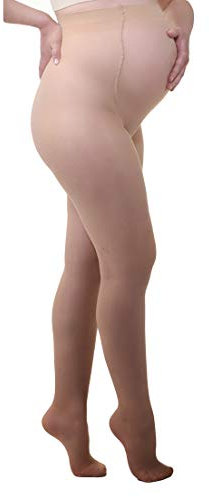 MAMSY Women's Maternity Tights 20den, Made in Italy, Natural, XL