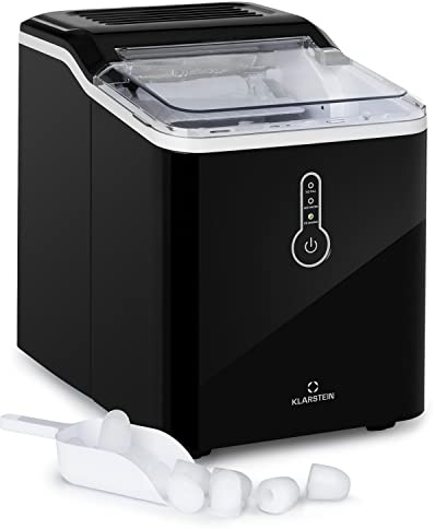 Klarstein Maquina de Hielo para Casa, 1,5L, Ice Maker Encimera 12 kg, Maquina para Hacer Cubitos de Hielo Grandes Doméstica Casa con Panel Táctil y Sistema Fácil Limpieza, Función Rápida
