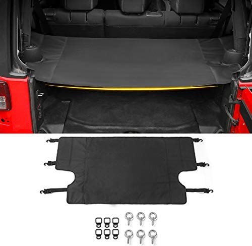Aojiek Auto Laderaumabdeckung Kofferraumabdeckung Rollo FüR Wrangler Jk Jku Sports Sahara Freedom Unlimited 2007-2021 Kofferraum Schutz Abdeckung GepäCkraumabdeckung
