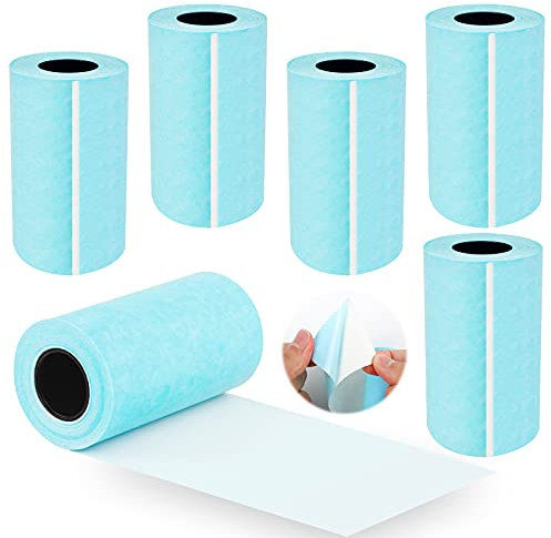 6 Stück Aufkleber Papierrolle 57mm x 30mm Mini-Fotodrucker Papier Thermopapier Fotodrucker Stickerrolle Selbstklebend Thermopapiere Thermodruckpapier für Paperang P1 / P1S / P2 Pocket Foto Drucker