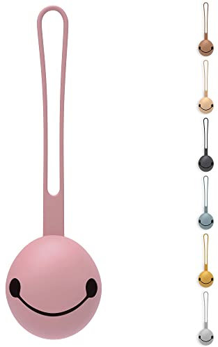 OLGS Schnullerbox für Babys, Silikon Schnullerhalter zur Schnulleraufbewahrung für Unterwegs an der Wickeltasche Power Rose für Kleinkinder