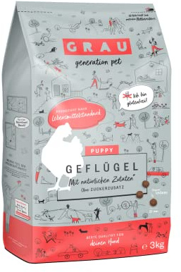 GRAU Torrfoder med fågel för hundar från 4 månader, glutenfritt, originalprodukt, 1-pack (1 x 3 kg)