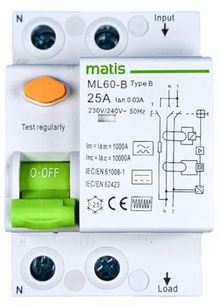 FI-Schutzschalter 25A - 30mA / 2-Pol/Typ B