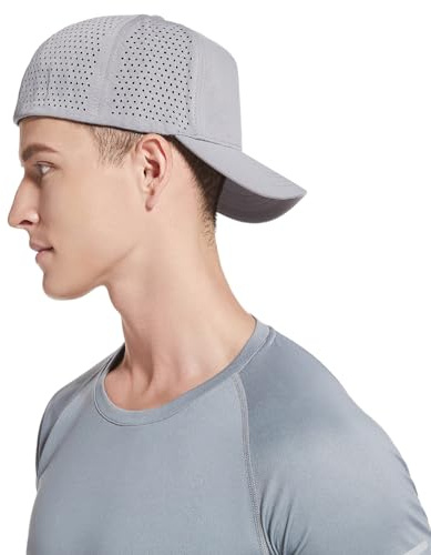 KCZAKA 5 Panels Stretch Full Closed Baseball Caps Mens High Crown Mesh Breathable Fitted Cap Wide Brim Trucker Hats Q2425