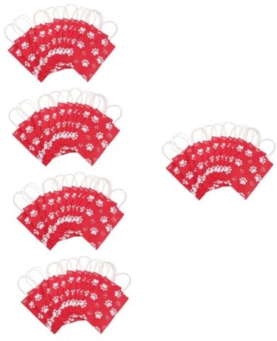 DIYEAH 60pezzi Sacchetti Manici Tema Cane Per Feste e Compleanni Colorati e Resistenti Per Candy Bar e Occasioni Speciali
